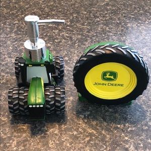 John Deere toothbrush holder and lotion dispenser